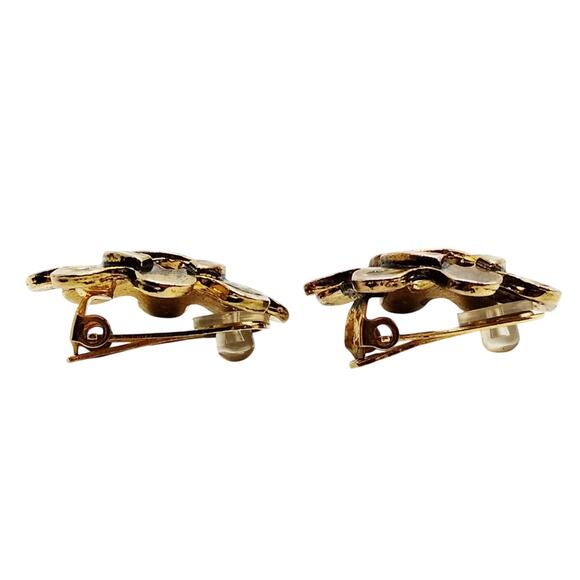 Chanel Gold Plated Clip Earrings - Picture 3 of 8